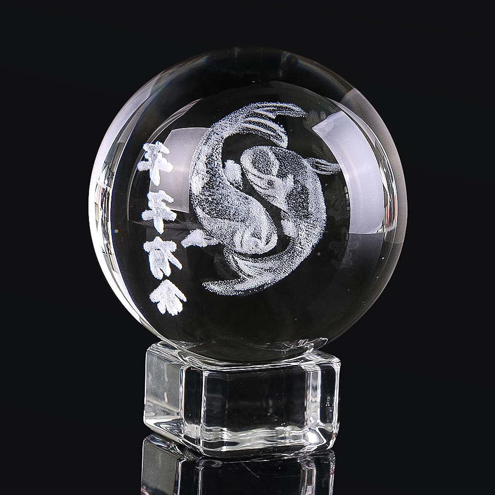 Paper Weight Crystal - Bola de cristal grabada en 3D,