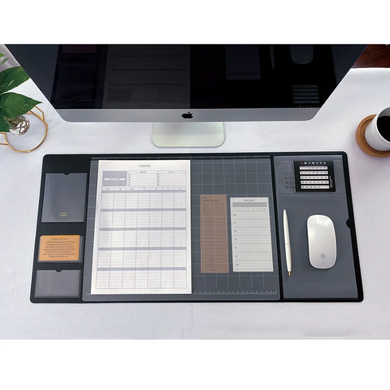 Leather Desk Pad - Alfombrilla de Ratón Portátil Grande, Impermeable,