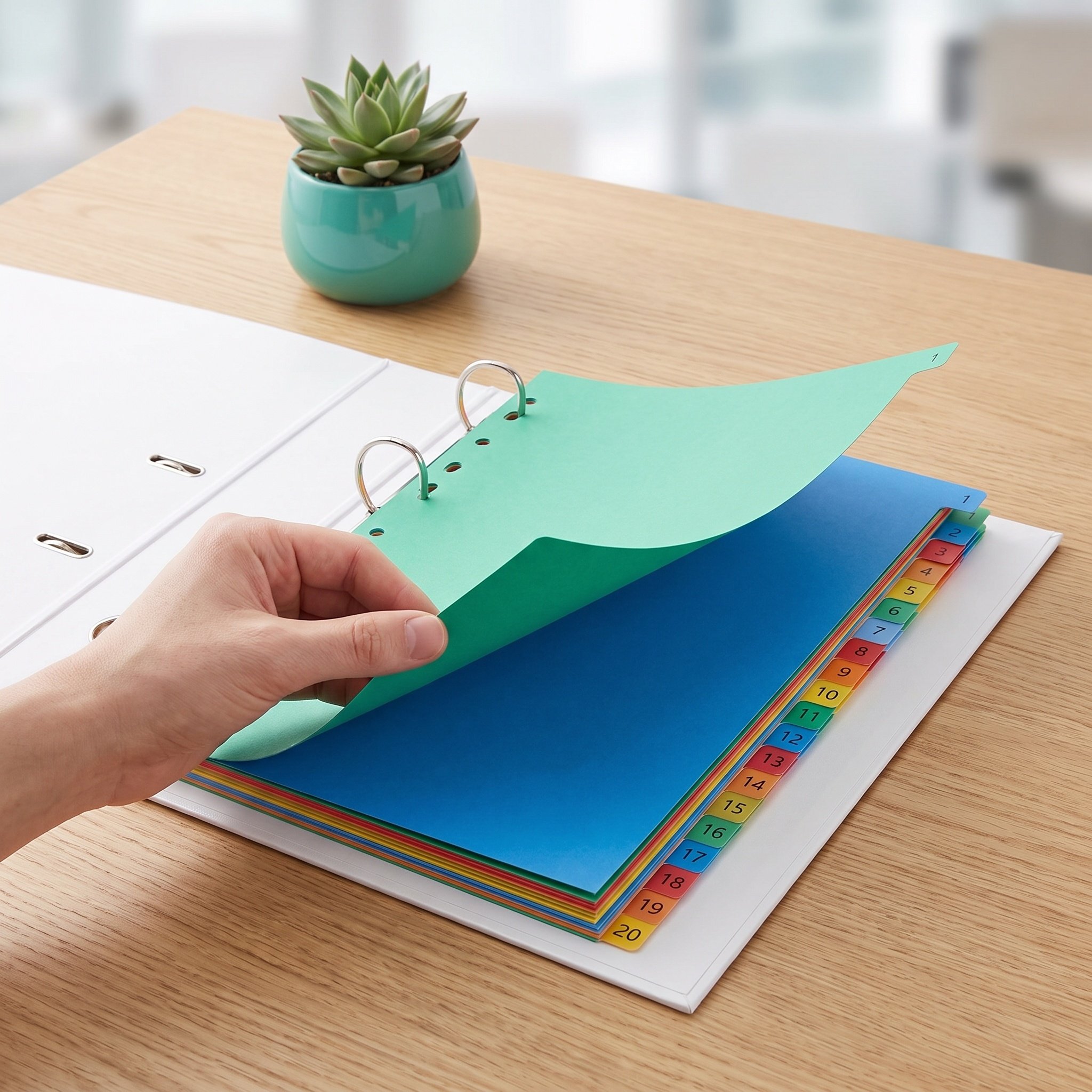Tab Divider A4 - 20 Separadores de Plástico Codificados por