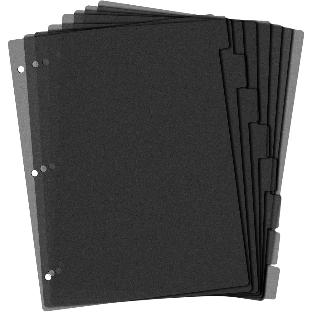 Tab Divider A4 - 8 separadores de plástico negro para