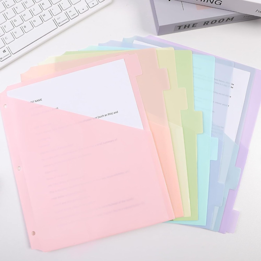 Tab Divider A4 - 8 Separadores de Carpeta A4 Duraderos