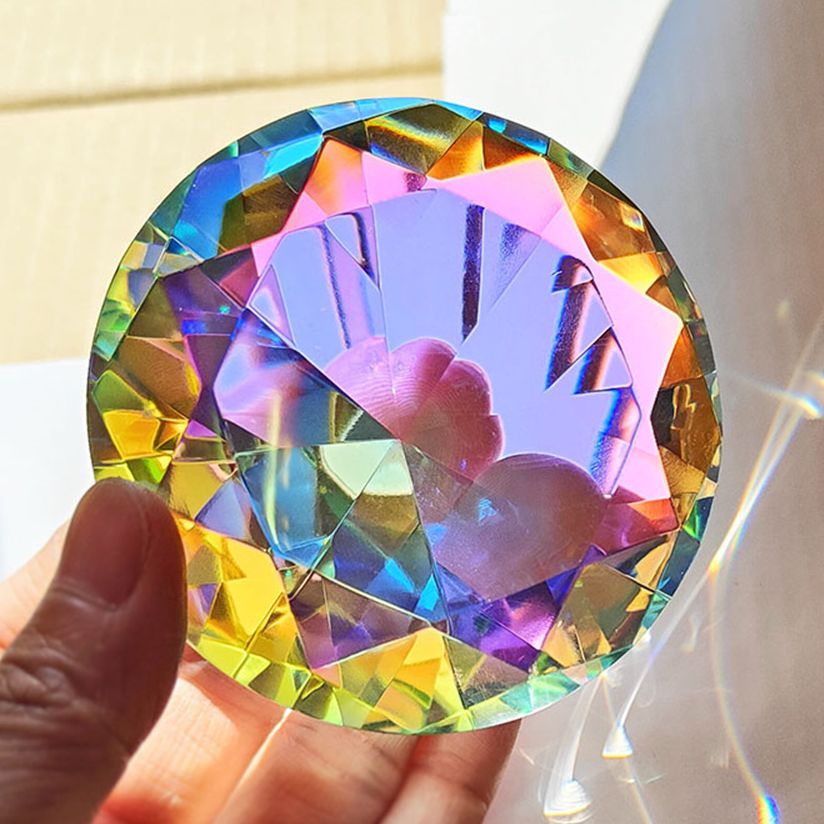 Paper Weight Crystal - 30-80mm AB colorido K9 cristal diamante