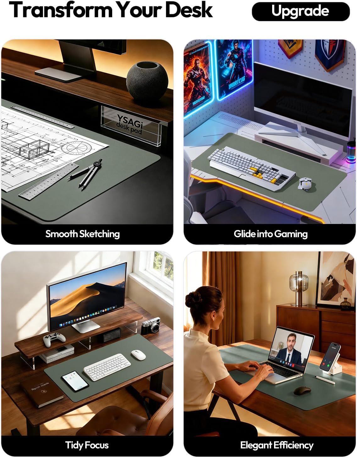 Protector de Escritorio de Cue - Leather Desk Pad reseña y precio