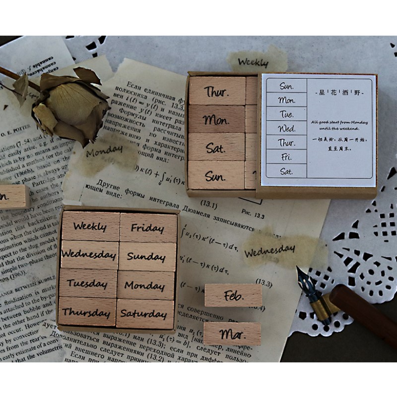 Sellos de madera con calendari - Rubber Date Stamp reseña y precio